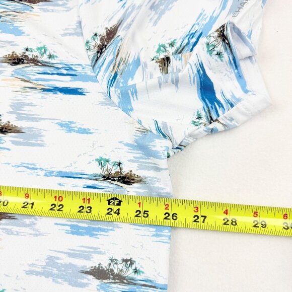 Chaps Golf Mens 4-Way Stretch Super Soft Printed Bright White Polo Shirt 2XL NWT - Picture 10 of 11